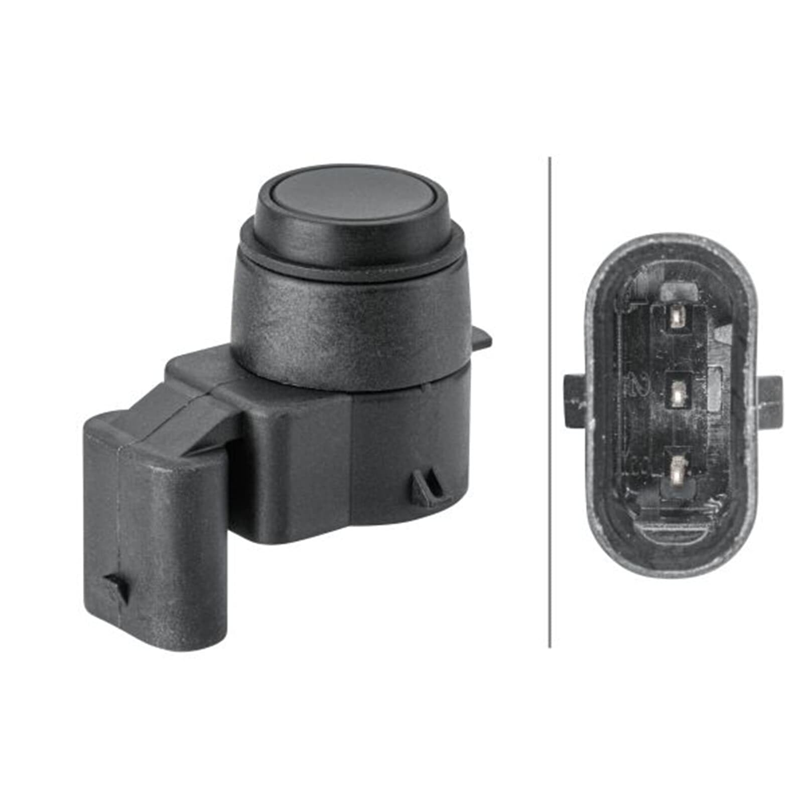 HELLA 6Px 358 141-831 Capteur, Aide Au Stationnement - 3Pôle - Inséré - Revernissable - Avec Bague De Fixation