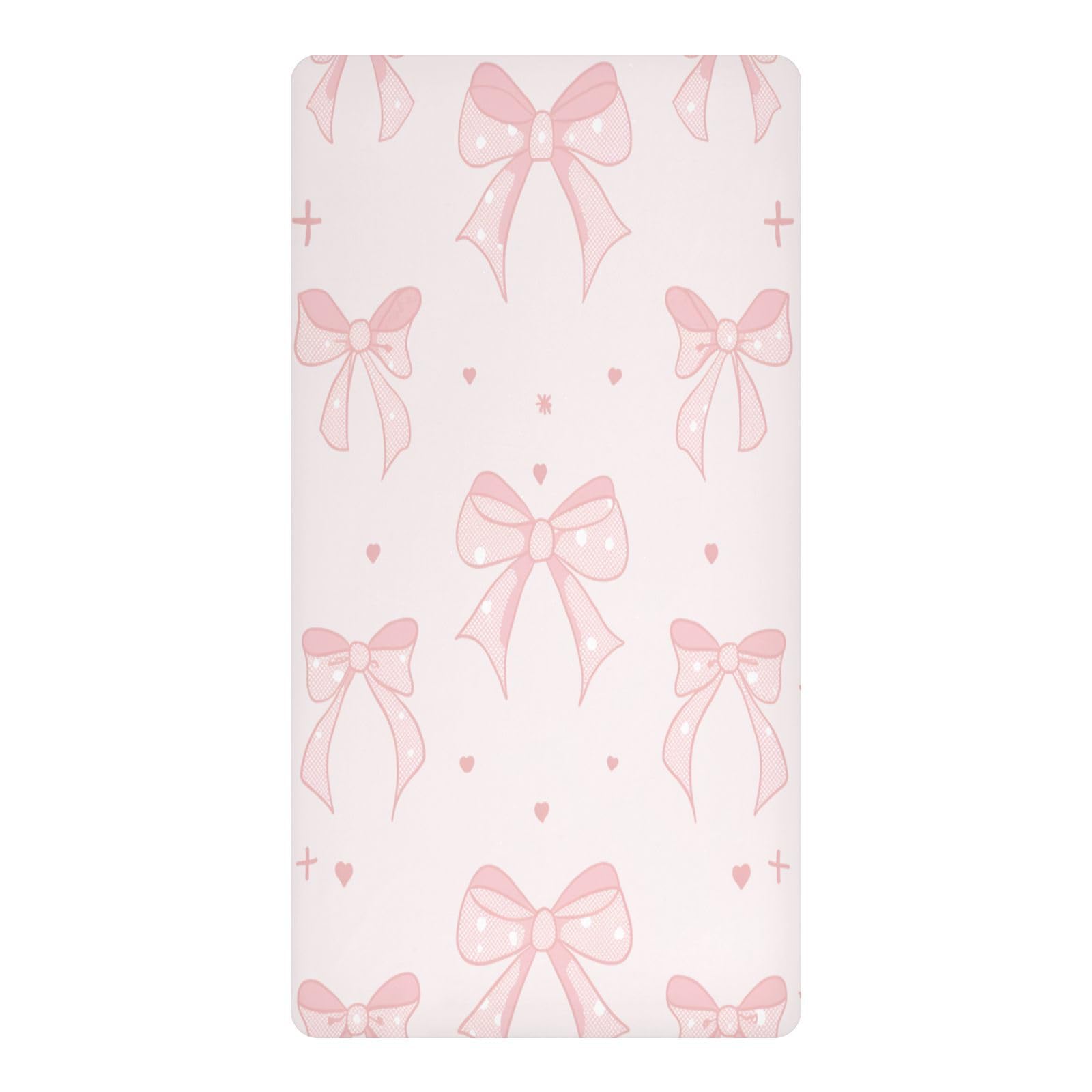 JiangGgen Bow Baby Crib Sheet Soft Breathable for Standard Crib-M