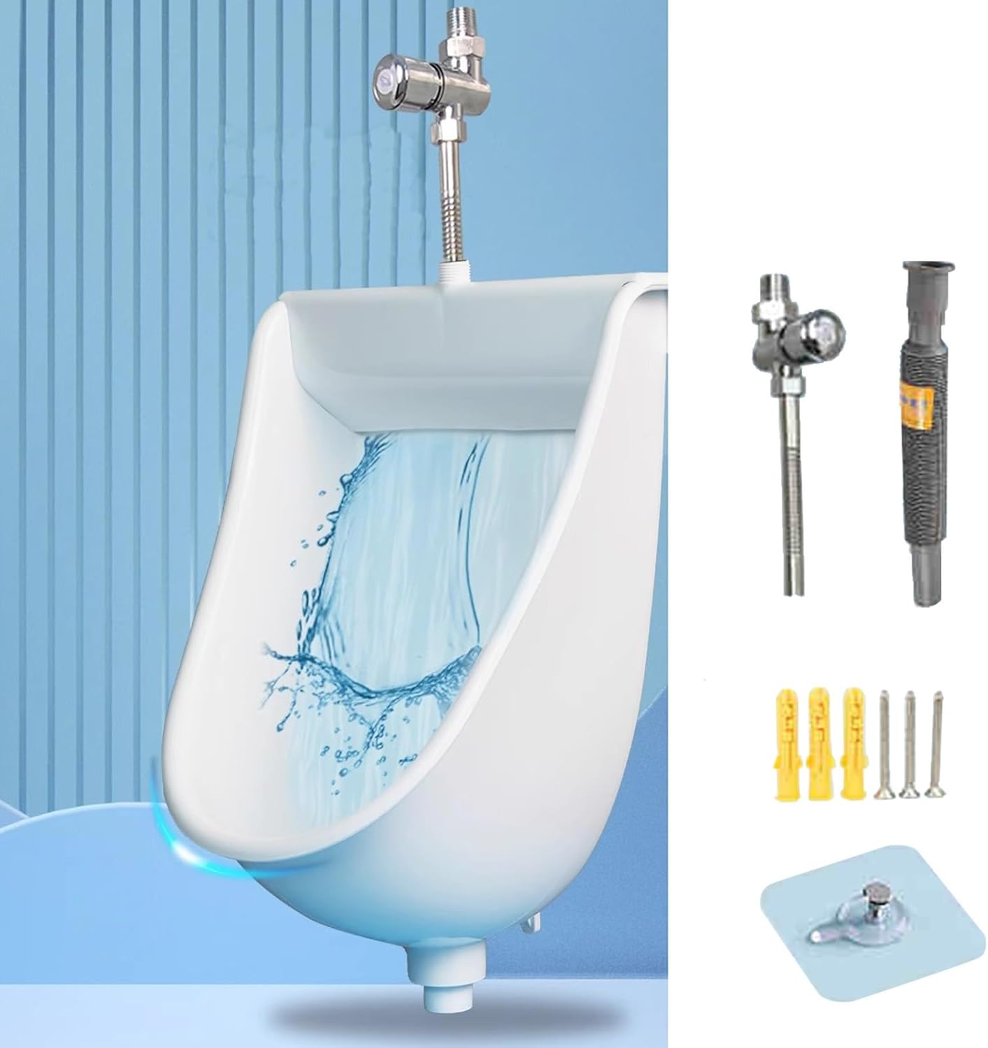 Wall Mounted Urinals for Men, Plastic Waterless Urinals with Mounting Accessories, Household/Commercial Urinal for Garage Schools Hospitals(White)