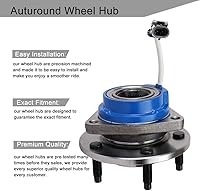 Vista 4 de Autoround 513121 Conjunto de buje y cojinete para rueda delantera, compatible con Chevy, Buick, Cadillac, Pontiac, Oldsmobile - Impala, Lesabre