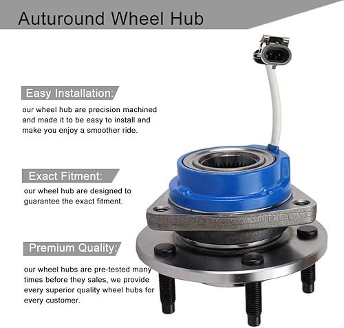 Miniatura 4 de Autoround 513121 Conjunto de rodamiento de cubo de rueda delantera para Chevy, Buick, Cadillac, Pontiac, Oldsmobile- Impala, Lesabre, Lacrosse,