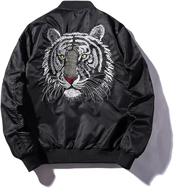 Men Sukajan Bomber Jacket Tiger Embroidered Coat Spring Winter Padded Waterproof Japan Jackets