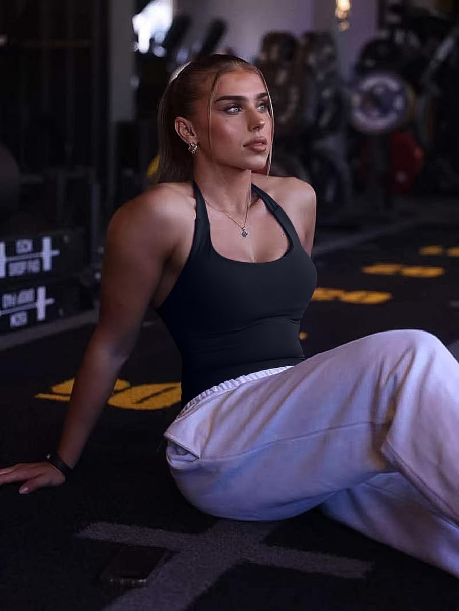 Impact Halter Top Sports Yoga Tanks Women Workout Fitness Gym Outdoor Running Tank Tops - Image 7