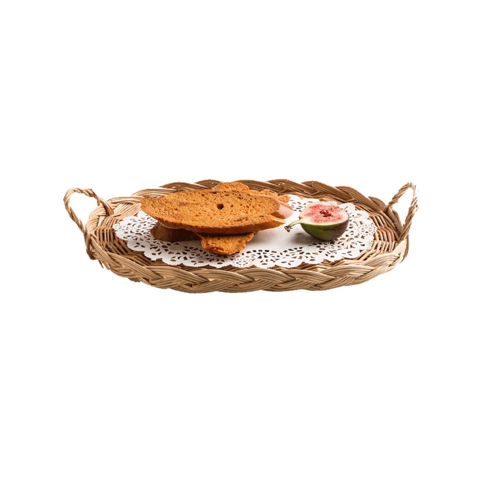 Bandeja Decorativa con asa, Bandeja Tejida a Mano, Bandeja Multifuncional Antideslizante para bandejas, Restaurante, Fiesta, Mesa de Centro (A)