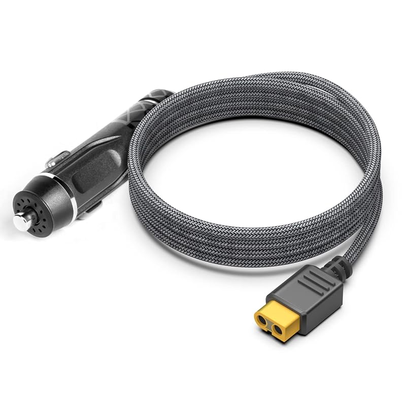 Cabo de Extensão para Carregamento XT60 com Plugue de Tomada 12 V Automotiva, 1,5 m, 16 AWG, Compatível com EcoFlow, Bluetti, Anker e Outras Estações de Energia Portáteis CASIMY