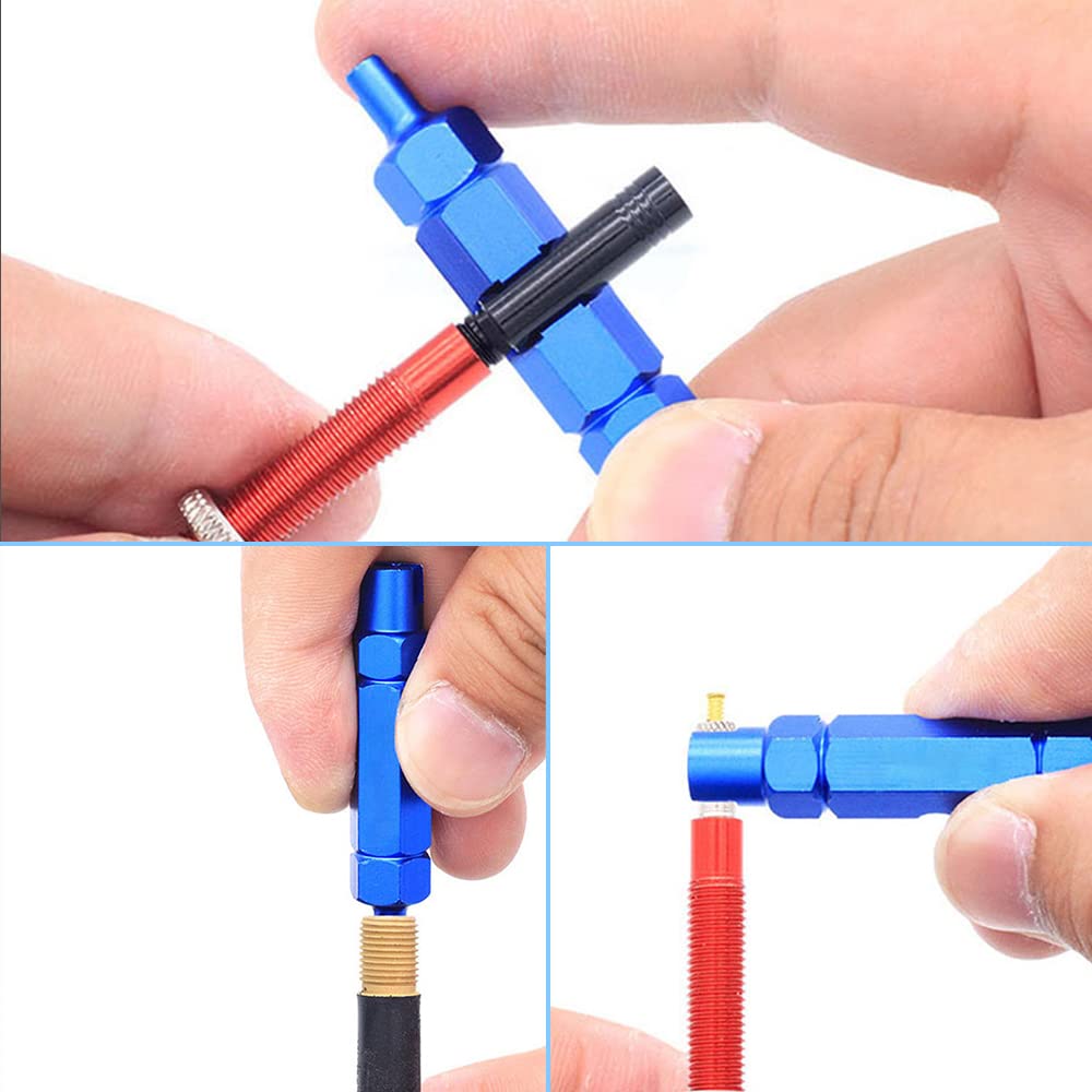 Kit siringa da ciclismo da 60 ml per bici French Valve Core strumento di rimozione del nucleo della valvola Presta rimozione del nucleo Tubeless del pneumatico con strumento