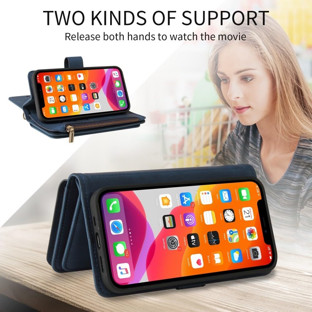 Generic Kompatybilny z Samsung Galaxy S25 Edge (kolor: różowy) portfel na zamek błyskawiczny 15 przegródek na karty skórzane etui z klapką