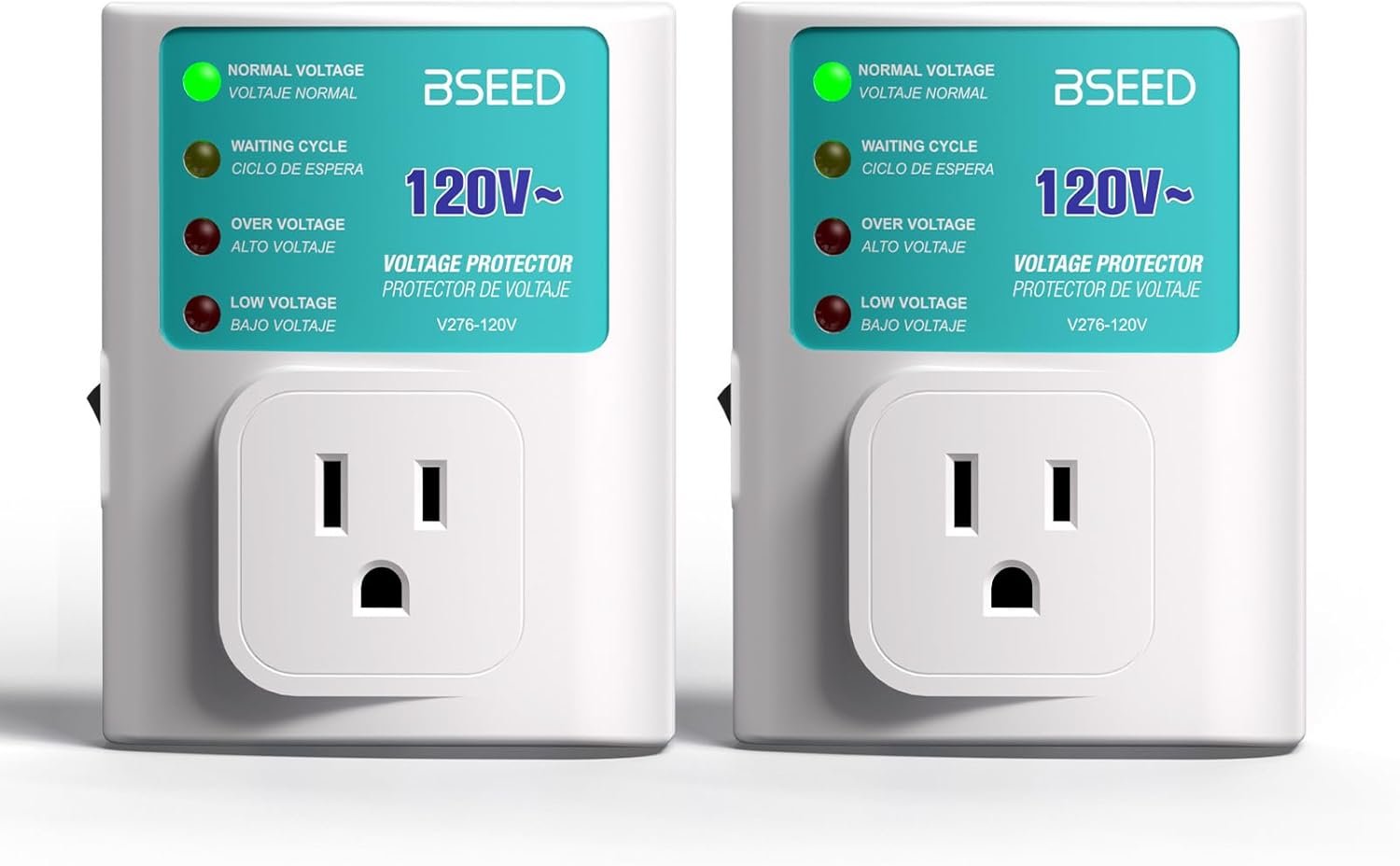 BSEED Single Outlet Surge Protector for Refrigerator, Power Surge Protector with Ground Protected Light Indicators, Adjustable Voltage Protector for Washing Machine, TV and Freezer, 15A, 120V,4 Pack