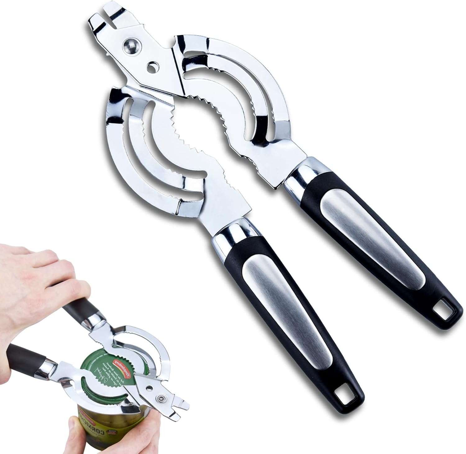 Jar Opener, Multi Jar Openers for Seniors, Stainless Steel Jar Lid Opener, Bottle Opener for Seniors with Arthritis, Weak Hands Jar Opener, Multi Jar Openers for Seniors, Stainless Steel Jar Lid Opener, Bottle Opener for Seniors with Arthritis, Weak Hands