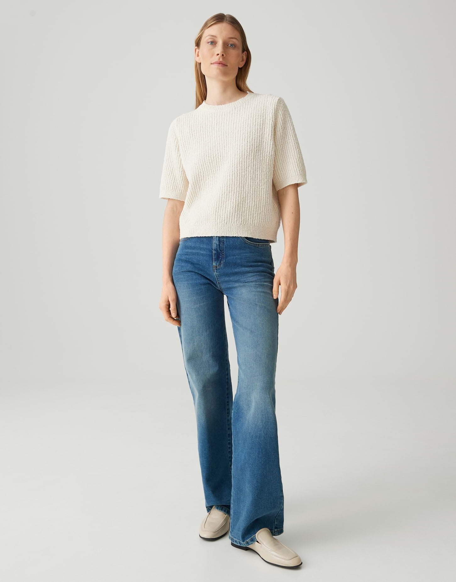 OPUS Damen Pullover | Strickpullover PORIMA Slim aus nachhaltiger Baumwolle