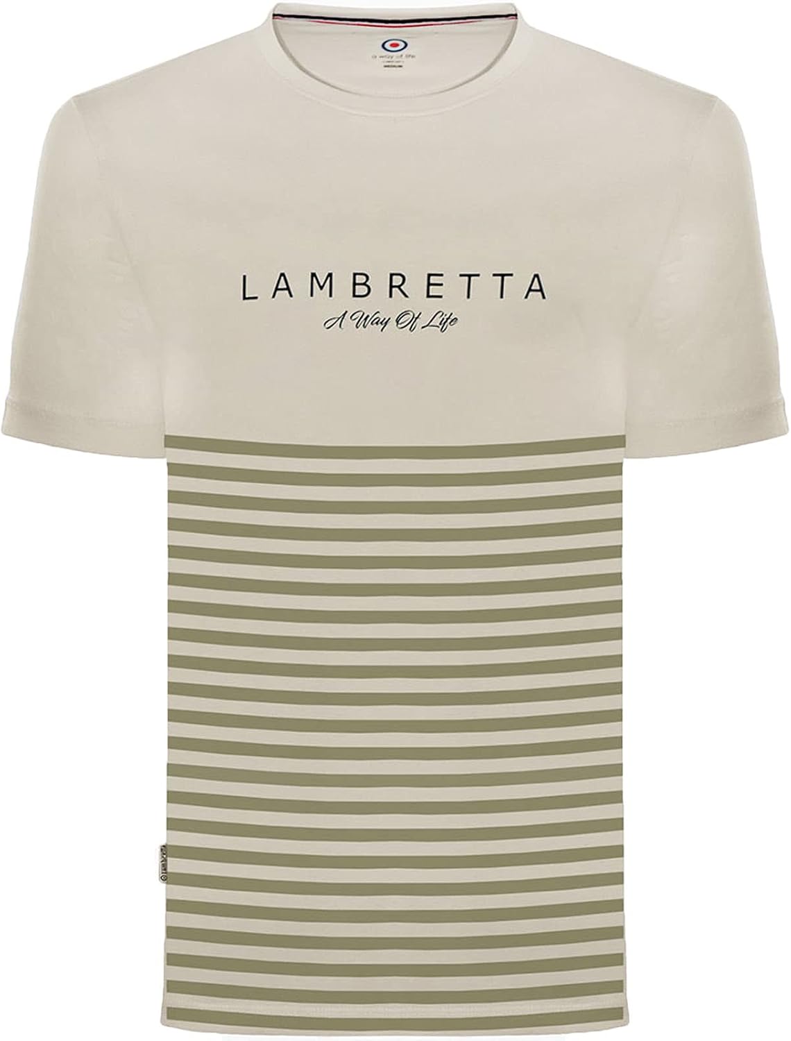 Camiseta Retro Lambretta Para Hombre Blanca/Negra Con Diseño