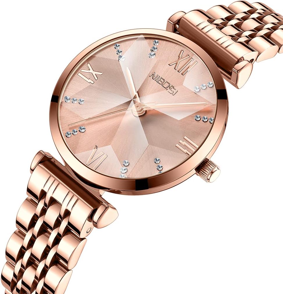 NIBOSI Women Watches Rose Gold Fashion Ladies Female Dress Luxury Simple Waterproof Stainless Girls Wife Gifts Wrist Watch - Image 3