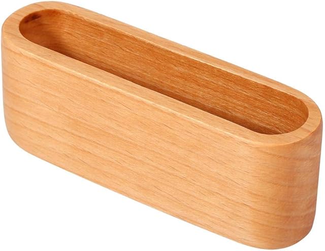 GOTOTOP Wooden Business Card Holder-Wood Card Case Stand Desk Business Card Organizer for Office Supplies(Wooden Color)