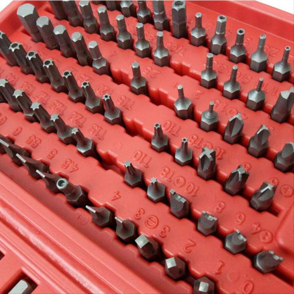 98 Piezas Torx Star Spline Hex Cross Ranurado Juego De Brocas Kit De Herramientas Herramientas De Reparación De Garaje Juego De Herramientas De Combinación Caja De Herramientas Destornillador a