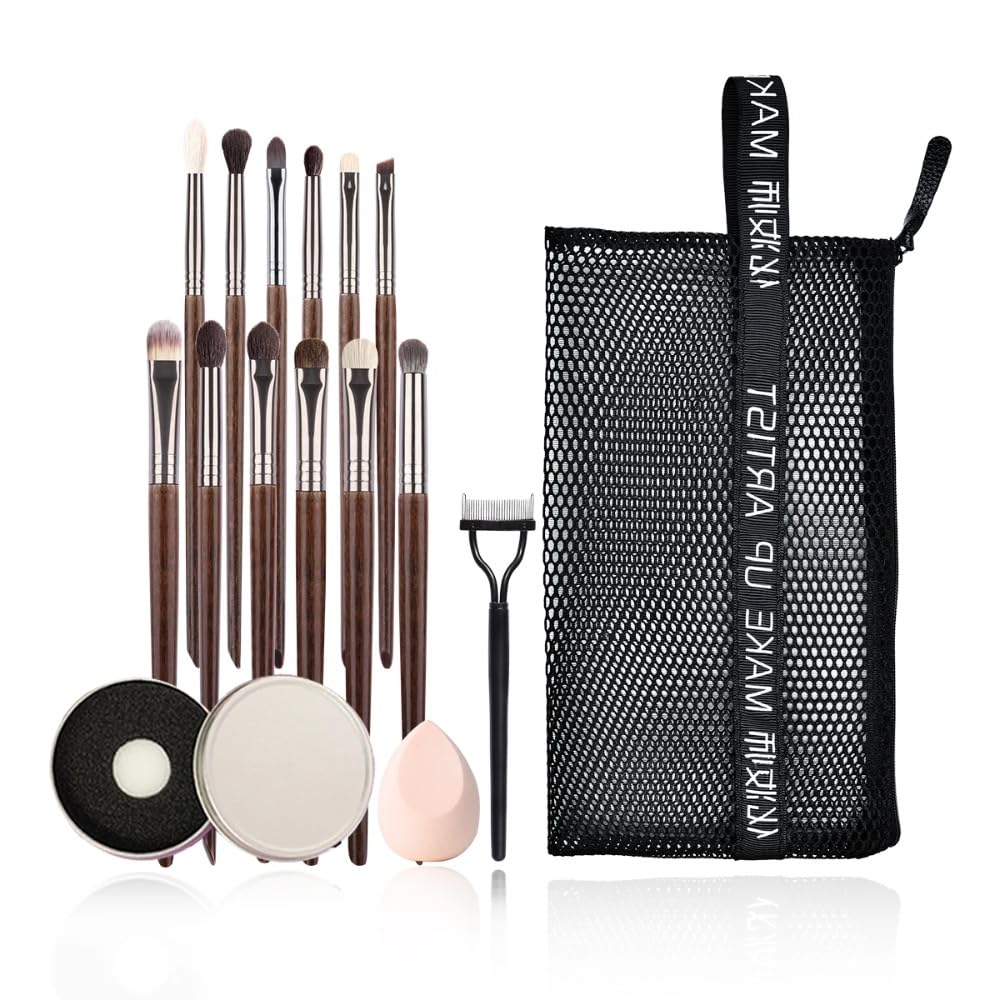 Lot de 12 pinceaux de maquillage pour fard à paupières, sourcils, lèvres (XQN12PCS3TZ1)