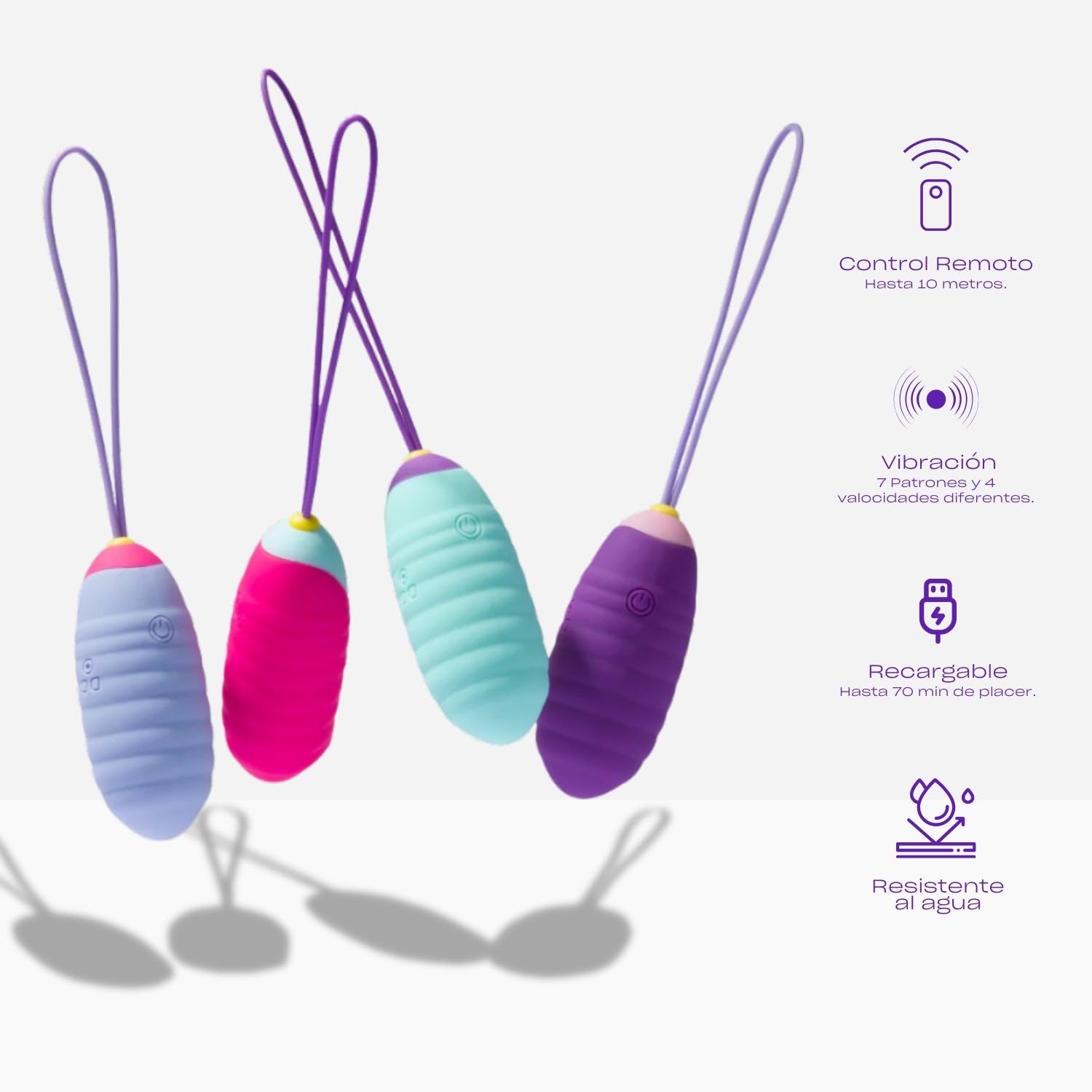 Platanomelón – Vibrador con Control Remoto para Adultos, 4 Intensidades y 7 Modos de Vibración, Recargable – Oh Azul