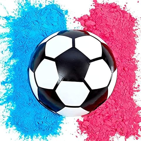 Ultimate Party Supplies Gender Reveal Soccer Ball | Blue and Pink Powder Kit | Non-Transparent | Gender Reveal Party Baby Shower Supplies Cover