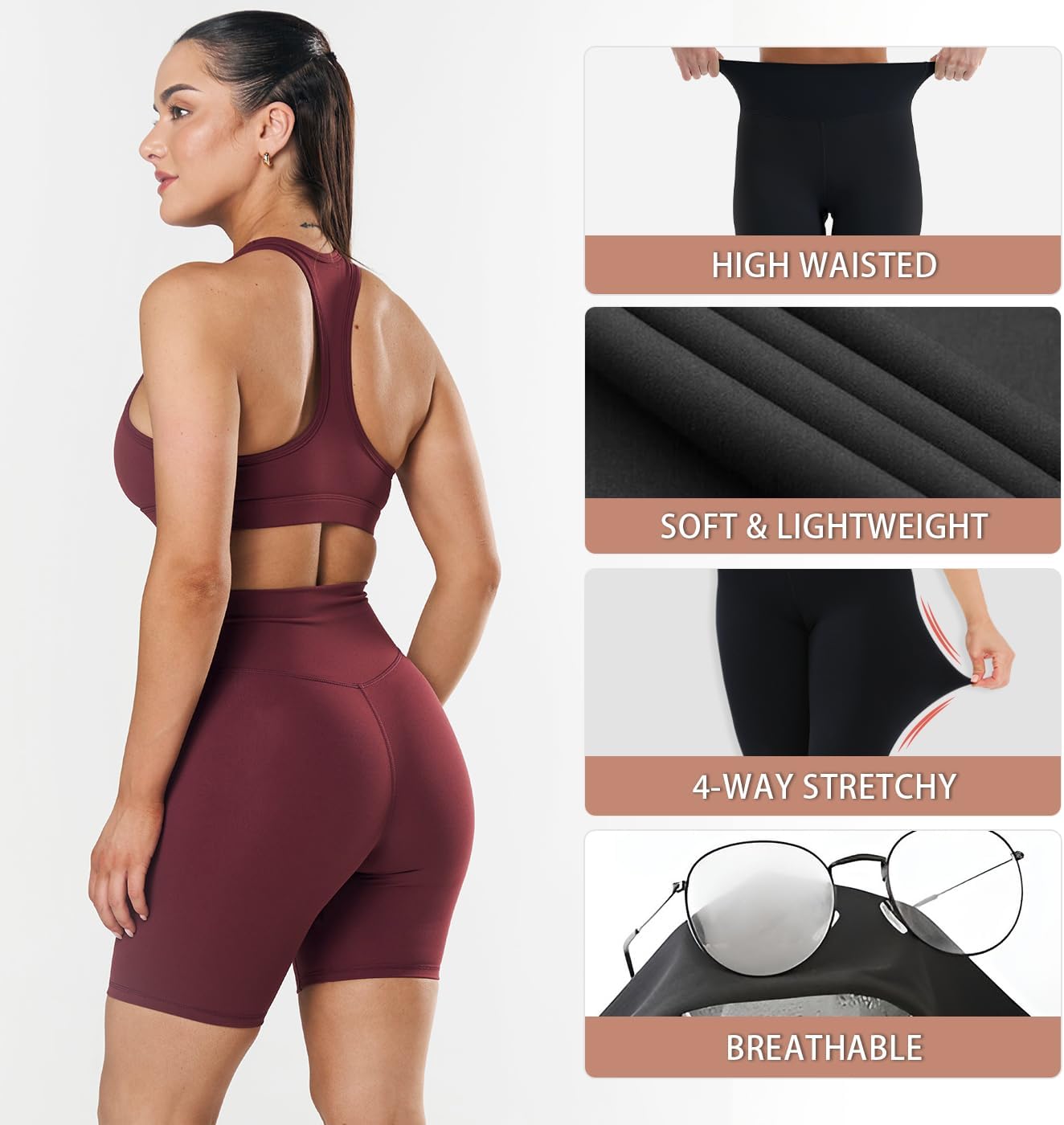 CHARMKING High Waisted Biker Shorts for Women - 5"/8" Tummy Control, Ultra-Comfort for Workouts, Yoga & Daily Wear - Image 5