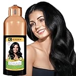 HERBBY Hair Color Shampoo for Gray Hair Coverage&Color Transform with 9 Herbal Extracts -Long Lasting(6-8 Weeks),Shiny,Evenly Colored,Instant Hair Dye Shampoo&Conditioner,500 Ml (NATURAL BLACK COLOR)