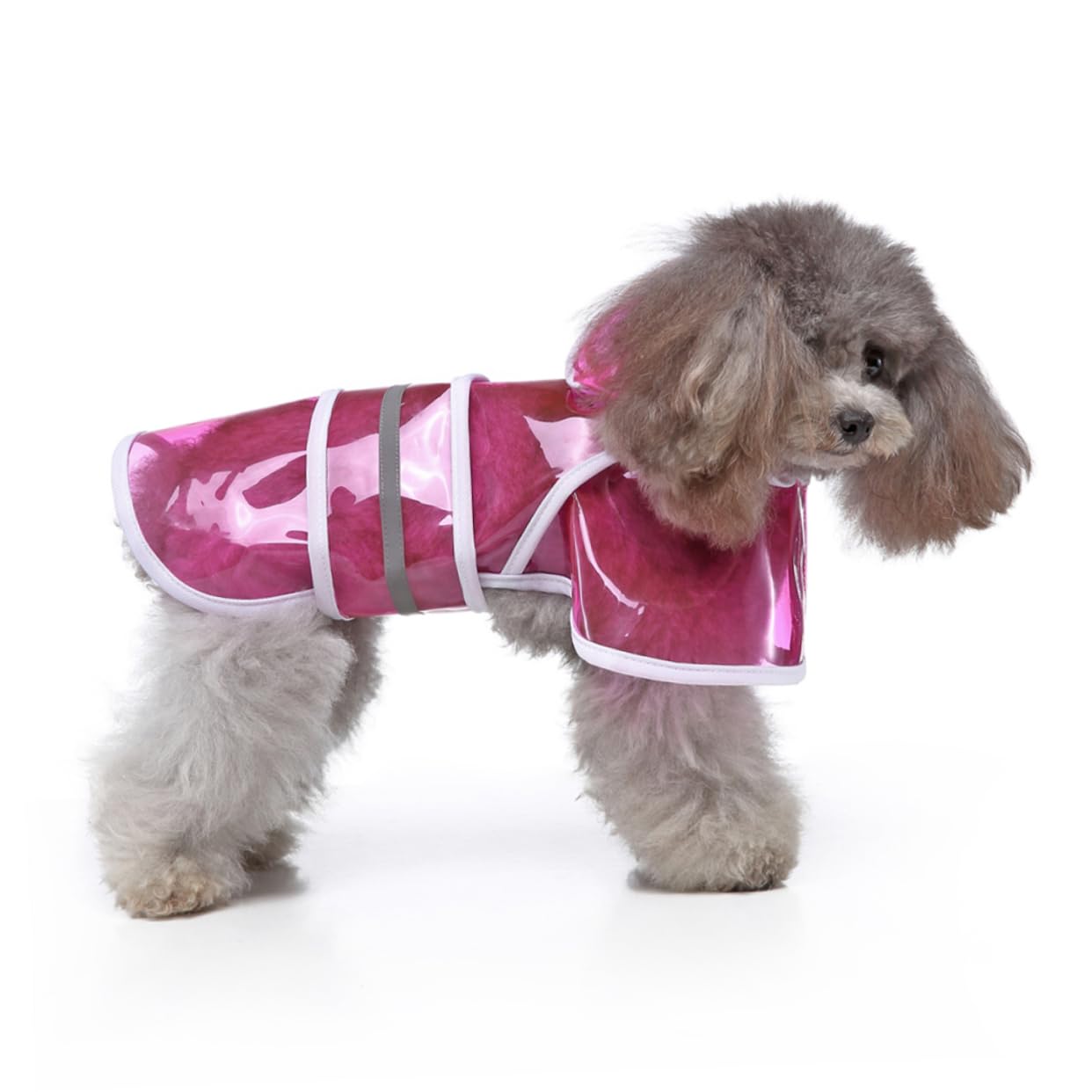 KESYOO Dog Raincoat with Hood Reflective Pet Rain Jacket for Dogs Belly Strap Comfortable Fit for Rainy Days