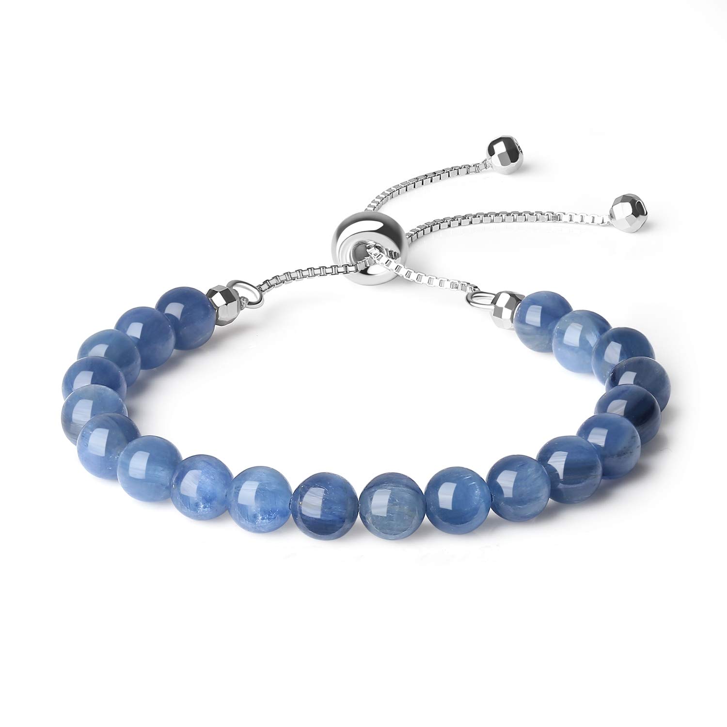 COAI Bracciale da Donna in Pietre Naturali Benefiche e Argento Sterling 925, Bracciale Regolabile