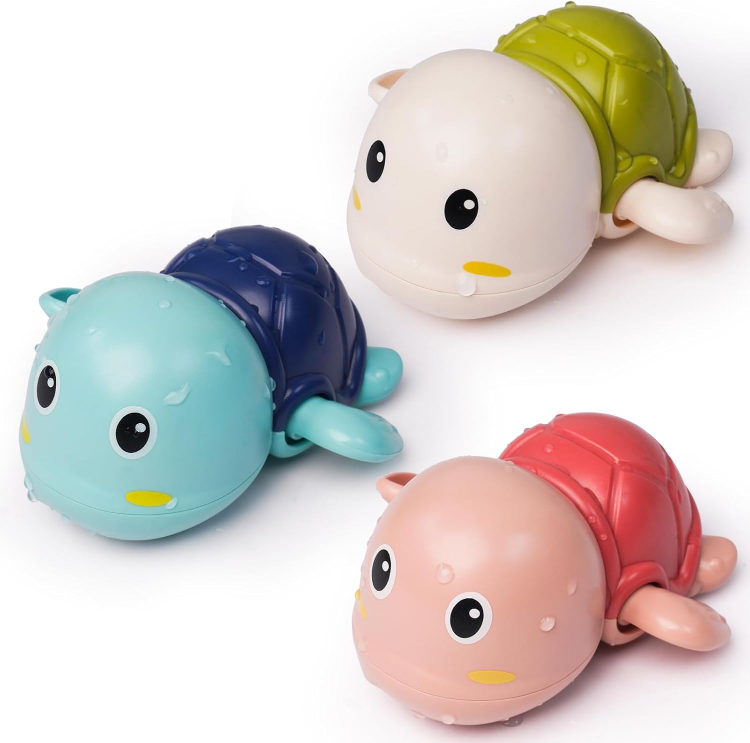 Swimming Turtle Bath Toy Pack of 3, Wind Up Floating Baby Bath Set for Toddlers 1-3 Years, Cute Bathtub Water Play, Non-Toxic No Battery Infant Bathing Gift for Boys & Girls (Multicolor)-image-35