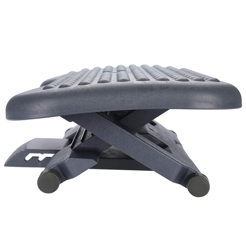 Poggiapiedi portatile ufficio, poggiapiedi regolabile per poggiapiedi sotto la scrivania Design ergonomico Altezza regolabile con funzione di massaggio Rilascio suola per uso domestico
