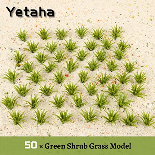 Yetaha 50pcs Green Shrubs Bush Model, Aritificial Plants, Railway