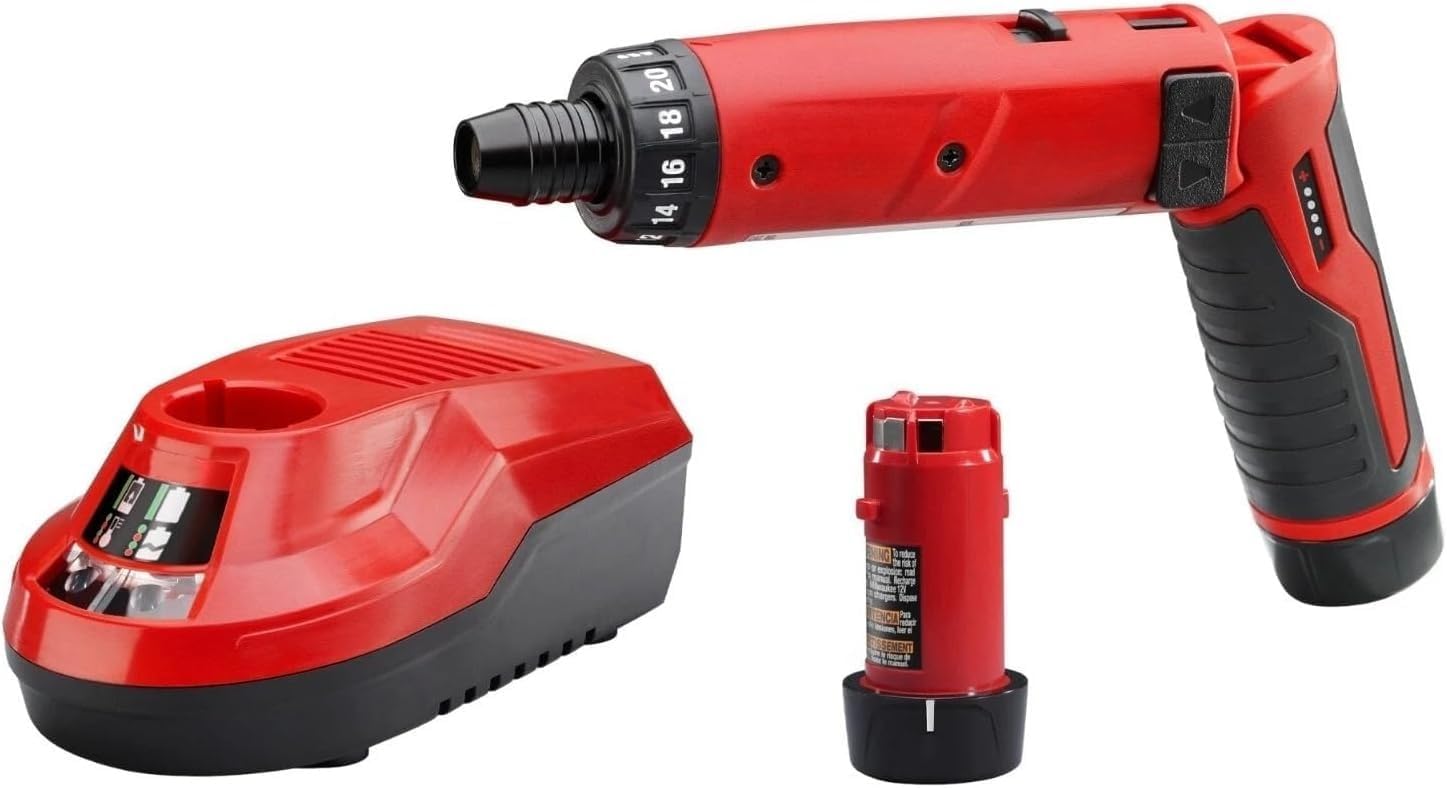 2101-22 Cordless Power Screwdrivers for 1/4" Hex Screwdriver Kit - Red/Black