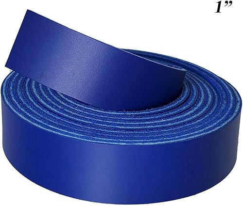 Miniatura 7 de Tiras de cuero de 1.5 pulgadas de ancho azul real - Latigo correas de cuero de hasta 96 pulgadas de largo  6-7 oz (2.4-0.110 in) Latigo tiras de