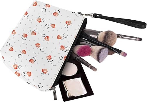 Miniatura 4 de AFPANQZ Bolsa negra para enfermera, bolsa de maquillaje de viaje para mujeres, organizador de cosméticos, bolsa de almacenamiento impermeable con