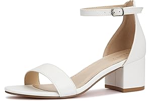 Women's Open Toe Ankle Strap Low Block Chunky Heels Sandals
