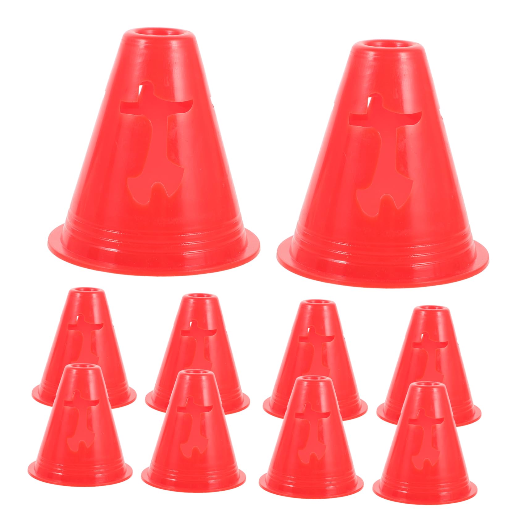 MUSISALY 10pcs Cones for Roller Skating Training Bright Agility Markers for Boys and Girls and Classroom Use Pe Material for Obstacle and Sports Activities