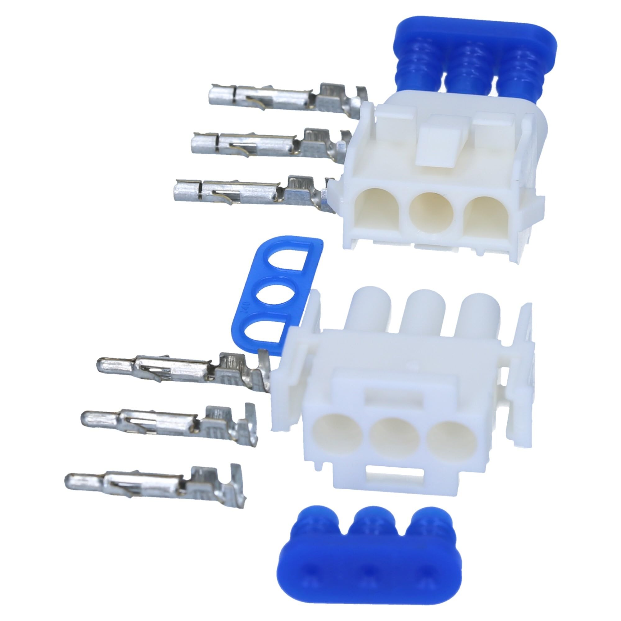 Kalitec KALI-1103 Universal MATE-N-LOK Set 3-Pin with Contacts and Seals IP 57 I Electrical Plug White Polyamide 6.6 I Connector Sealed for Lighting Circuit Boards - Image 2