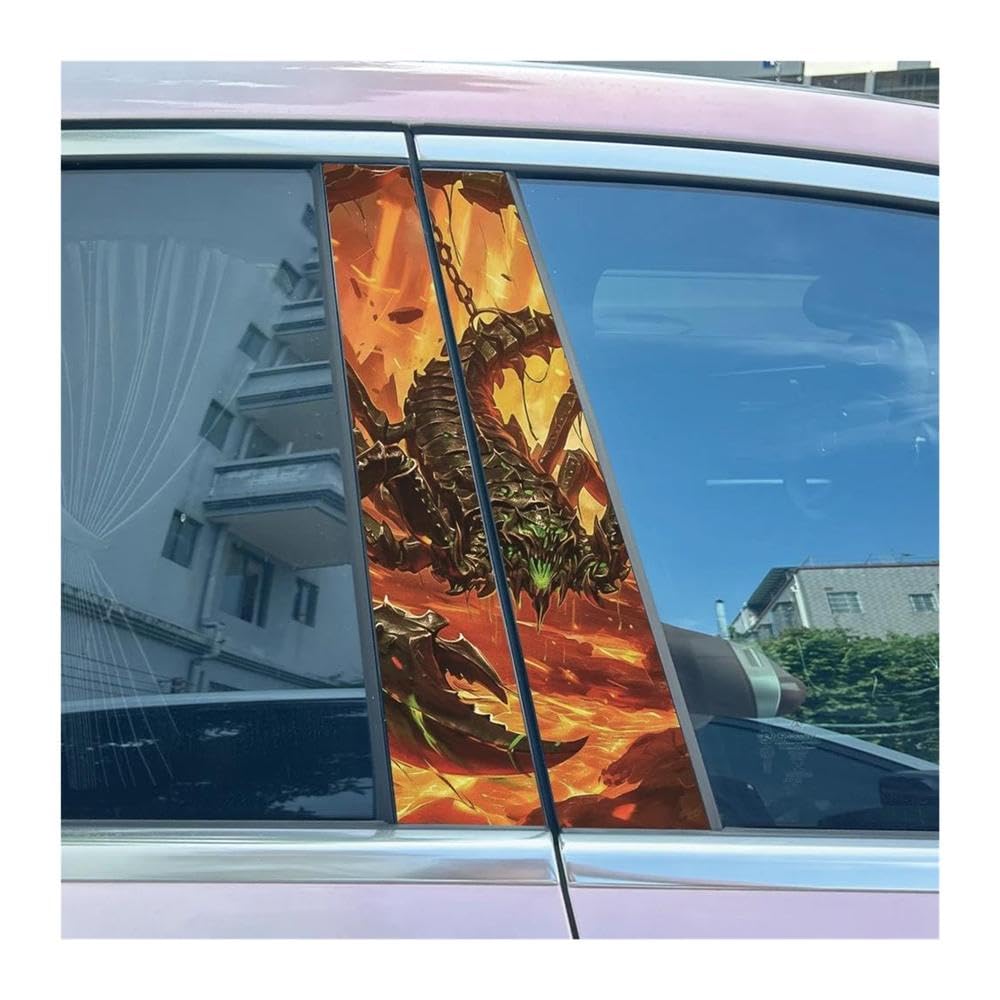 Body Parts 2pcs Car Center Pillar Sticker Creative Scorpion Auto B-Pillar Waterproof Protective Film(L)
