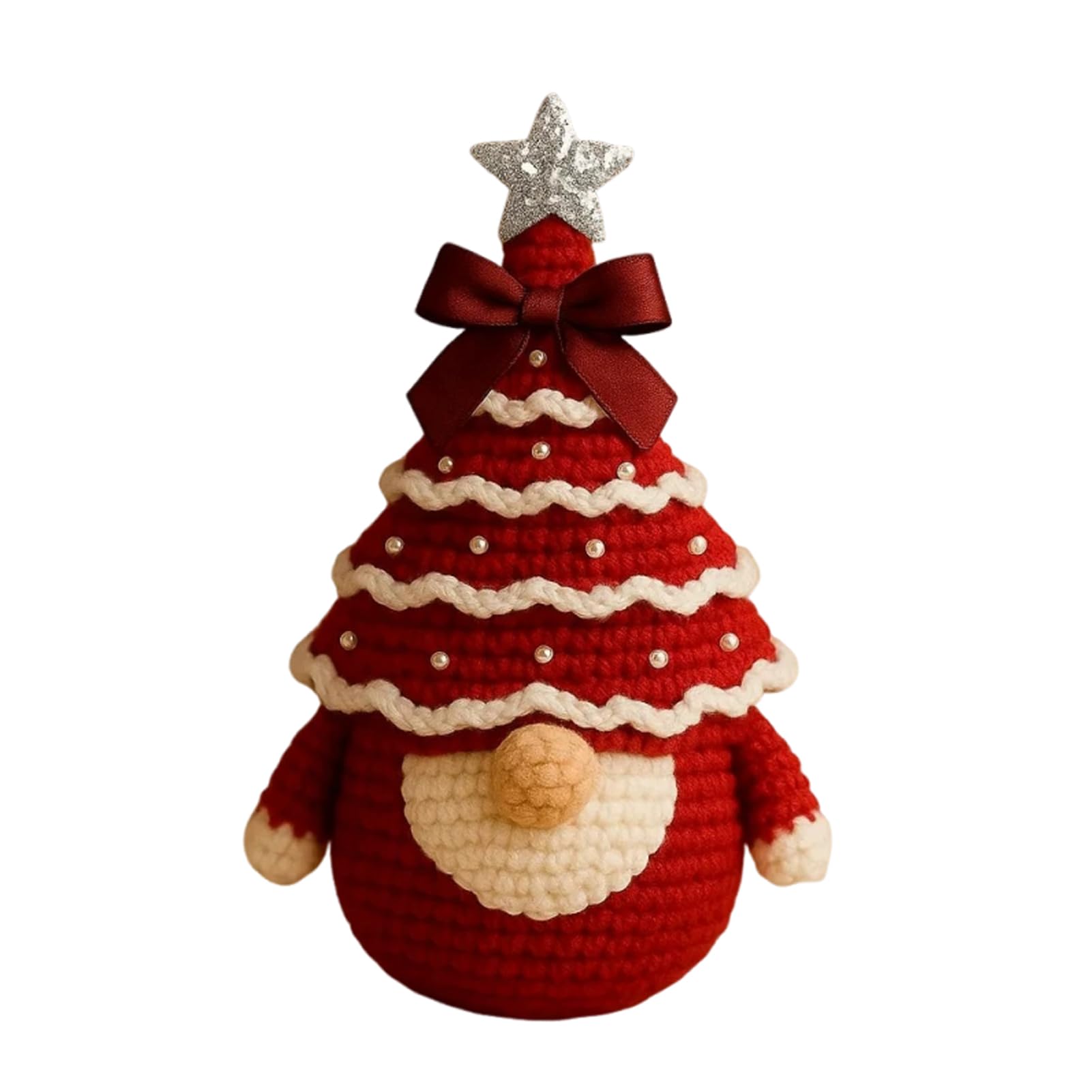 Zambuph Christmas Crochet Kit Colorfast Yarn for Crafting Delights On Christmas Day Crochet Kit for Beginners Ultras-Flexible Beginner for Adults Crafts, Red, Material