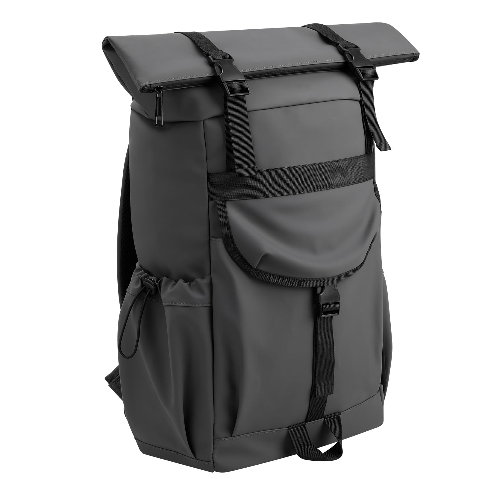 Reiseresa Rolltop Rugzak voor dames en heren, waterdicht, grote laptoprugzak, reisrugzak met multifunctionele klimgesp voor reizen, werk, universiteit, school (zwart-1), groen, Large, Casual