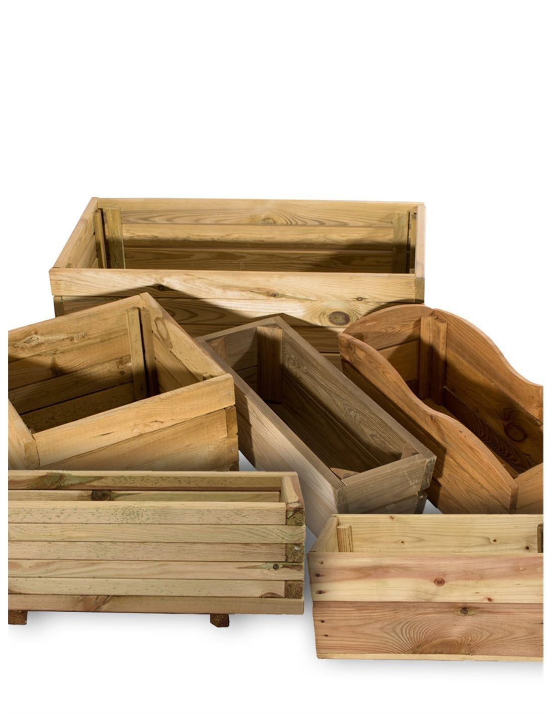 Jardin202 - Jardineras de Madera Maciza de Pino | Maceteros de Madera tratada para Jardín y Terraza | Cuadrado