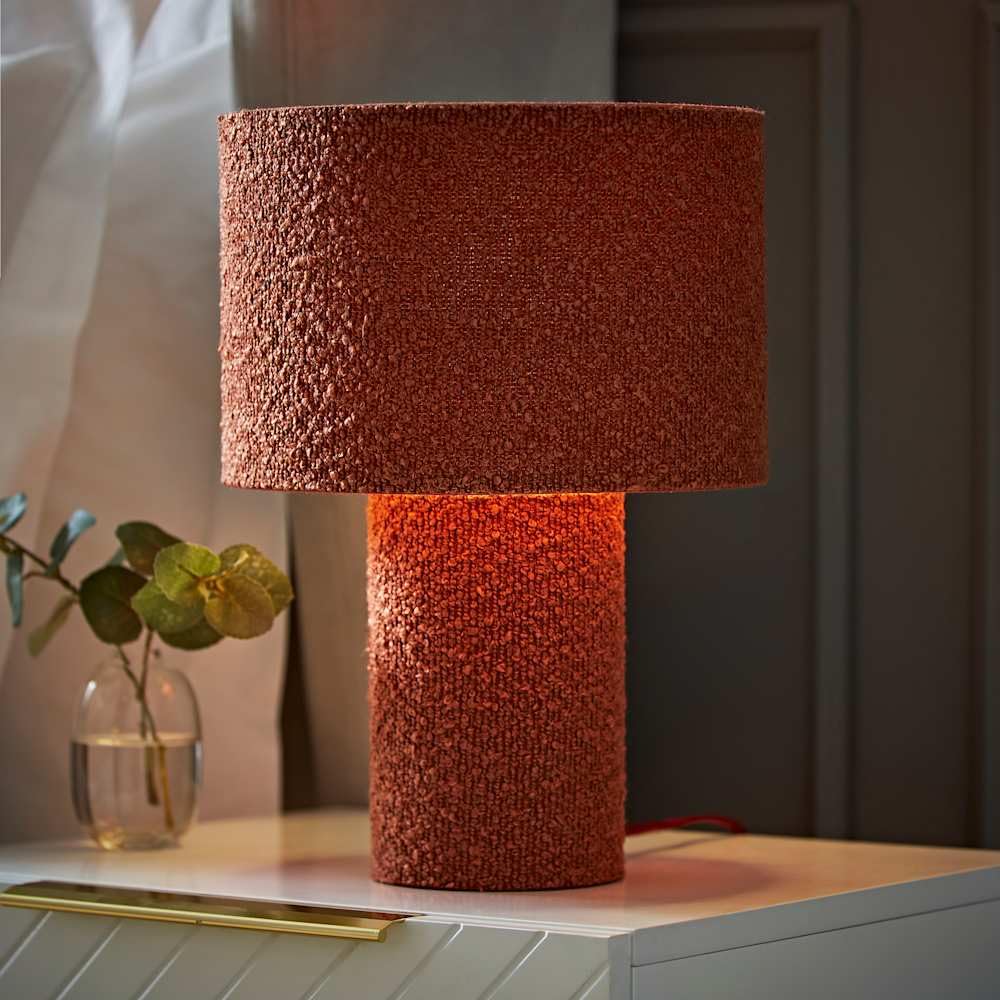 ValueLights | Ash Rust Boucle Table Lamp and Bulb | Table Lamp, Home Décor & Improvement Essential