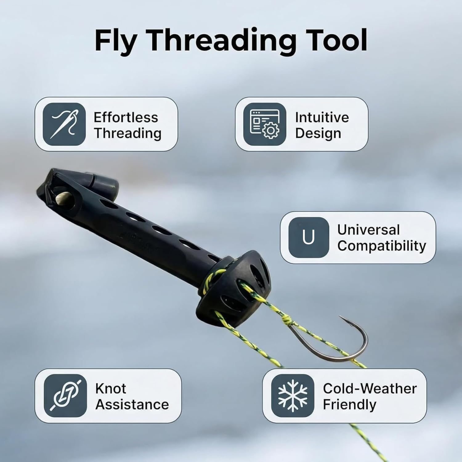 2PC Fly Fishing Magnetic Fly Threader, Magnetic Fly Threader, Fly Roost 2.0 Magnetic Rigging Tool, Universal Knot Helper Knot Assist for Threading Hooks, Works with Most Hooks, tippets, Fly Styles — view 3