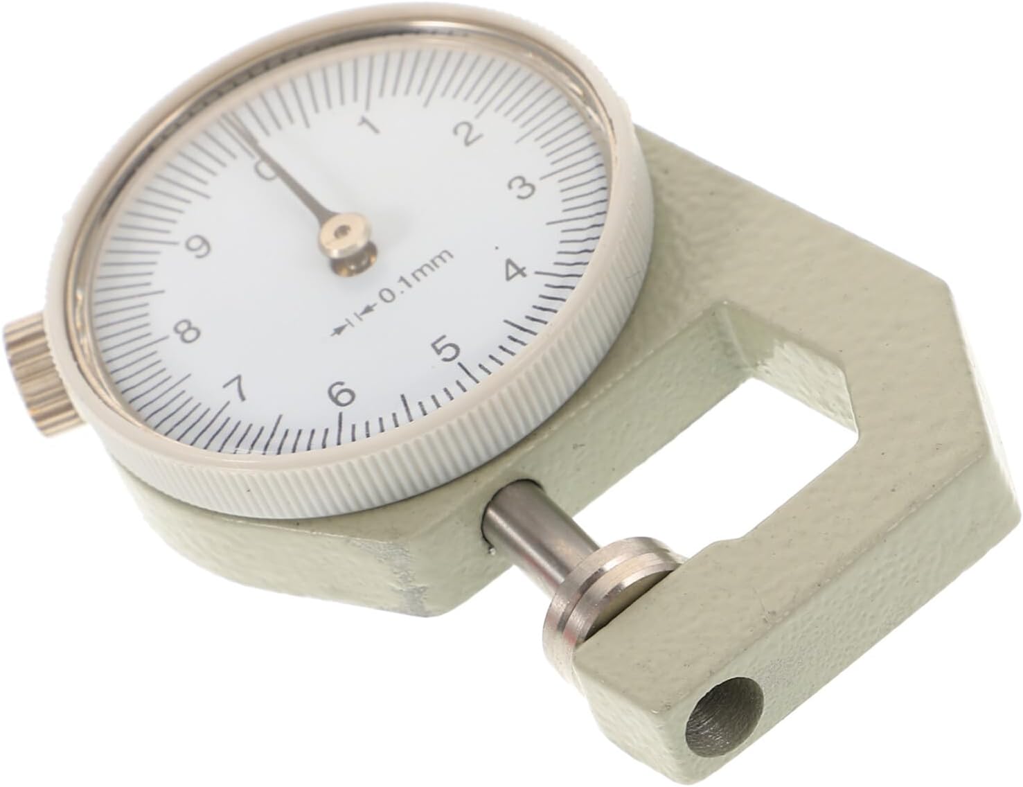VILLCASE Iron Thickness Gauge Range Measuring Tool Leather Measuring Tool Thickness Meter Dial Flat Head for Measuring Jewelry Paper Film Leather Wire Thickness Gauge