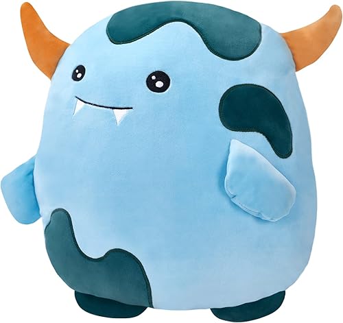 Almohada de peluche de 15 pulgadas con forma de monstruo súper suave, cojín elástico para sofá, decoración de cumpleaños, regalo de San Valentín