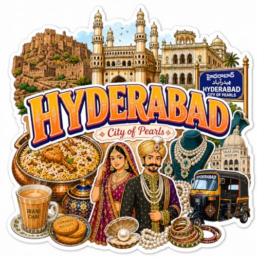 Image of Zesta Wooden Fridge Magnets Set | Refrigerator Decor Magnets for Kitchen | India Souvenir Fridge Magnet Collection | Wooden Magnet for Fridge Door Decoration (Hyderabad)