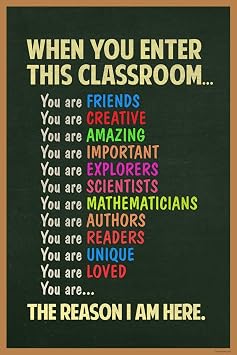 When You Enter This Classroom Poster Teacher Supplies Affirmation Station Must Haves School Door Decor Welcome Positive Cool Wall Art Print Poster 12x18