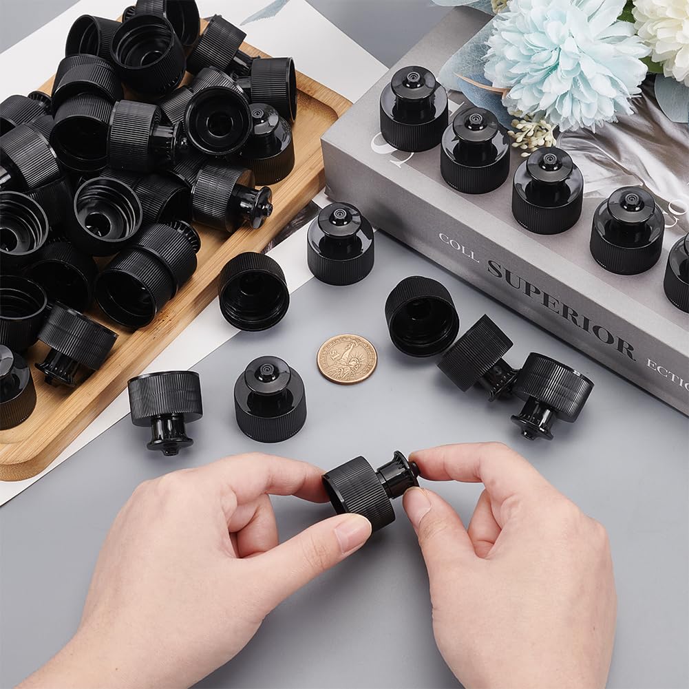 OLYCRAFT 36 Pcs 24/410 Bouchons De Distribution à Rabat Blanc Bouchons De Bouteilles De Rechange Bouchons De Bouteille En Plastique Réutilisables