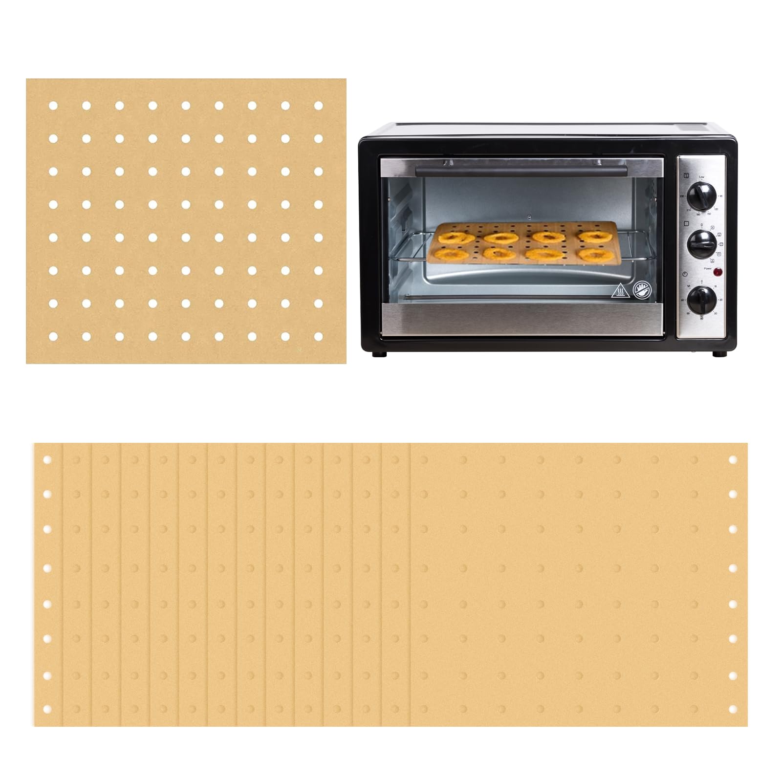 100 Pack Air Fryer Disposable Parchment Paper Liners Sheets,Perforated Rectangular Air Fryer Toaster Oven Liners， Accessories for Ninja SP, Cuisinart, Breville, Instant Pot (30 * 25CM)