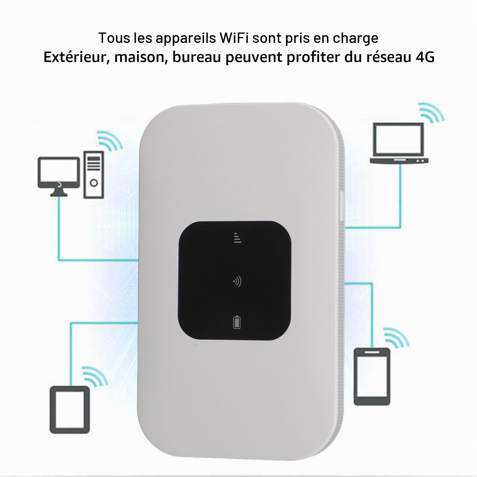 Hotspot WiFi Mobile débloqué, Routeur 4G LTE avec Emplacement pour Carte SIM, Vitesse de Transmission jusqu'à 150 Mbps, Routeur WiFi Portable pour Le Camping à Domicile, jusqu'à