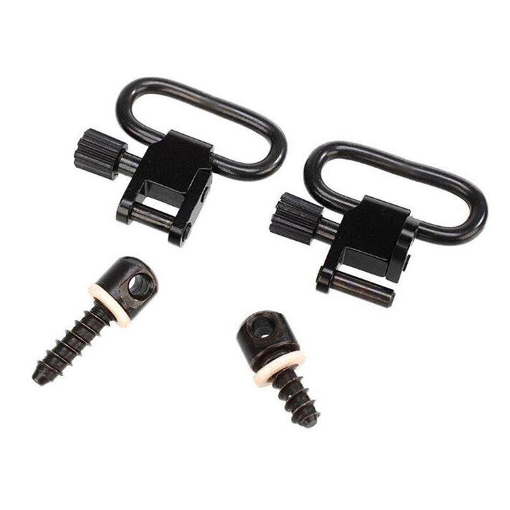 Caza Explorer (rápida Sling giratorio desmontable de acero inoxidable un par (plata/negro), Negro