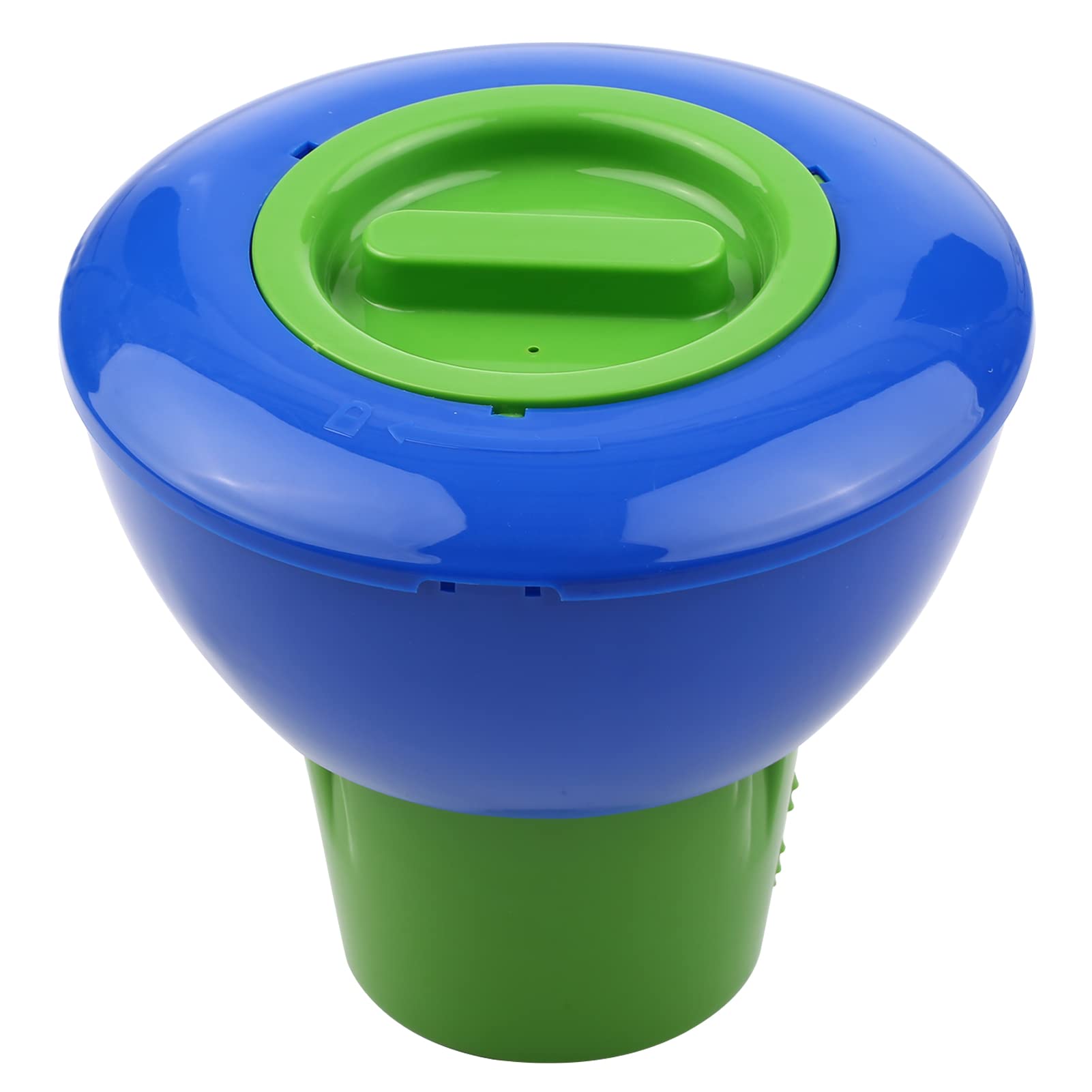 8 Inch Pool Che Cal Dispenser Adjustable Floating ChloriTablets Dispenser Spa Che Cal Dispenser for Swimming Pools Spas Hot Tubs Fish Ponds Blue & Green-POOWE