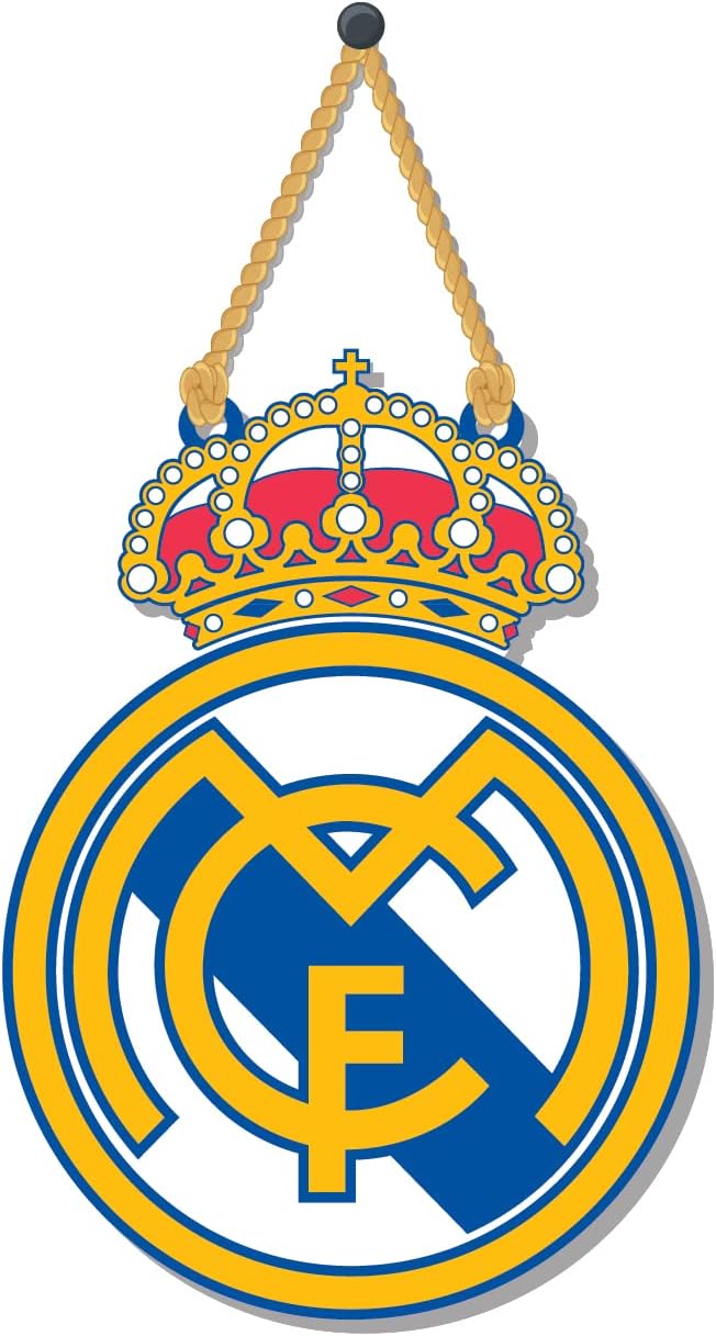 Bhai Please Real Madrid Wooden Wall Decor | Hanging | Wall Art | Wooden Hanger For Living Room | Bedroom | Office - For Home Decor, Gift | Football, 6 Inch